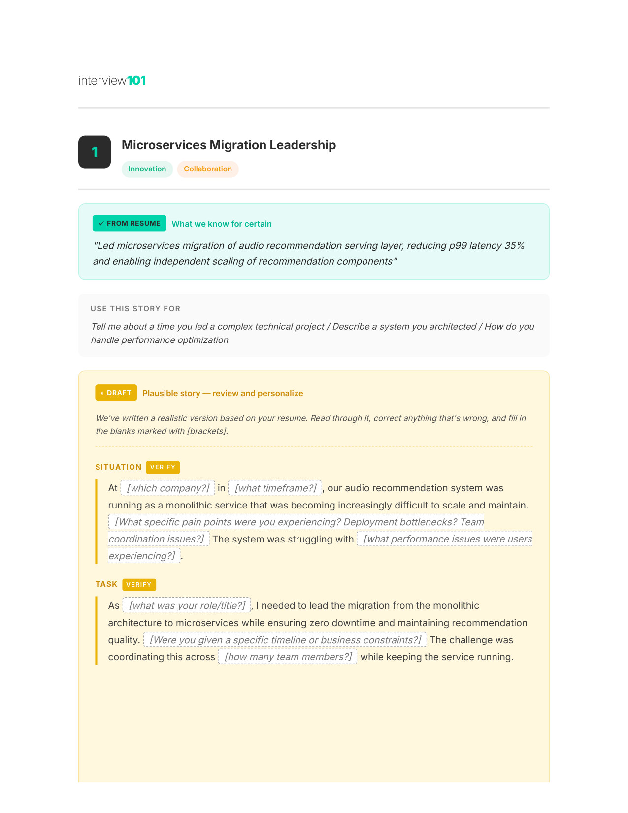 Your STAR Story (Page 1) — Apple TPM interview report