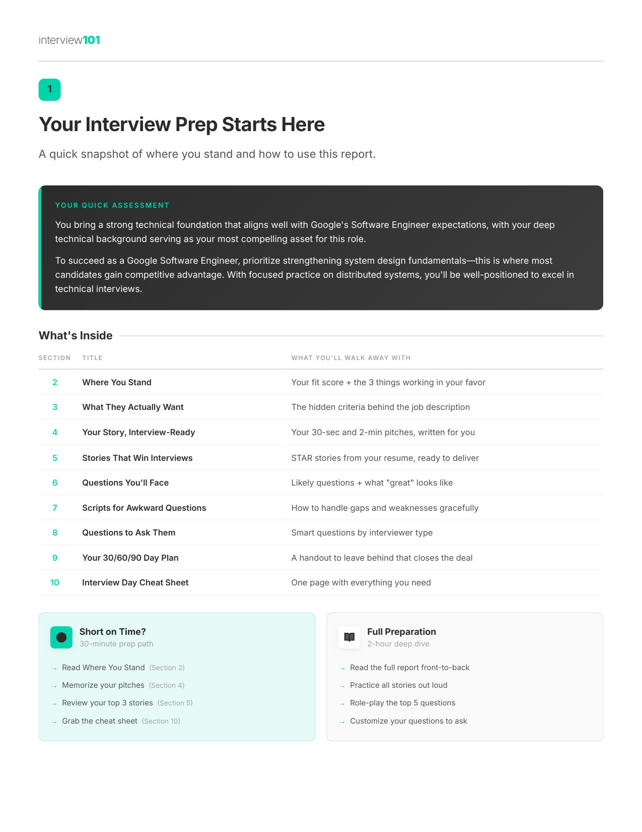 Your Interview Prep Starts Here — Google TPM interview report