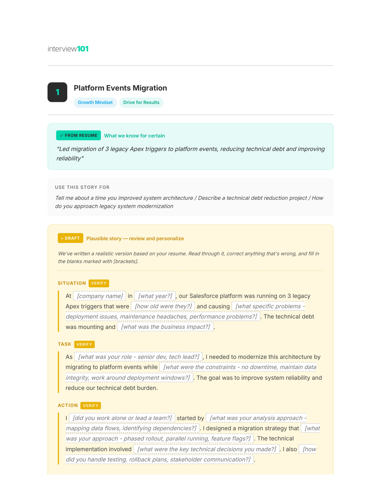 Your STAR Story (Page 1) — Microsoft TPM interview report