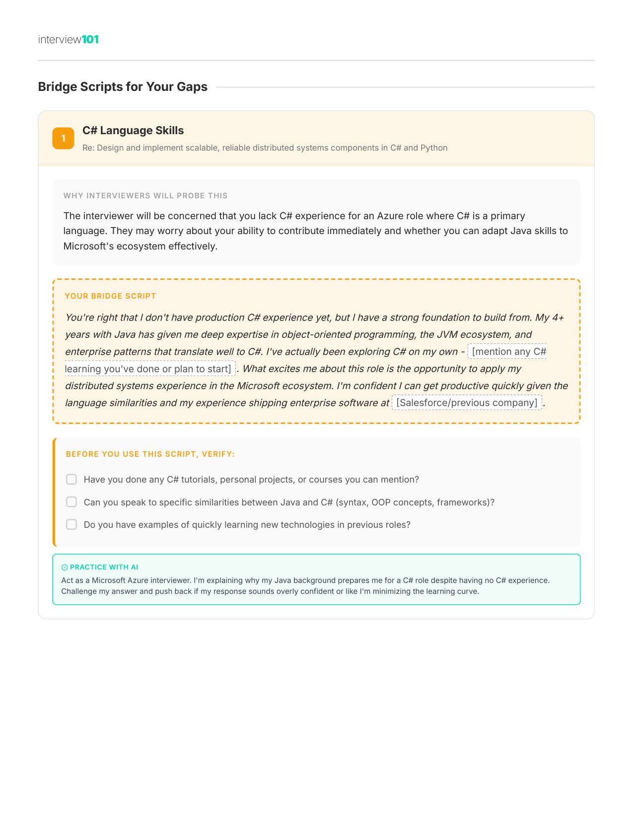 Your Gap Script — Microsoft TPM interview report