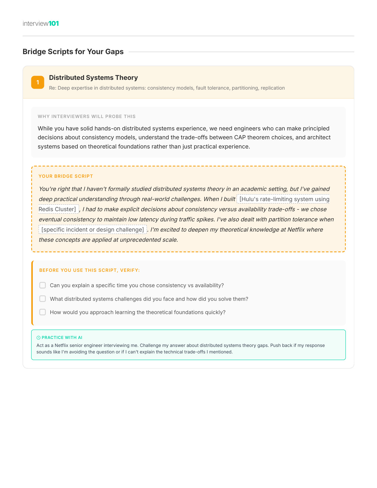 Your Gap Script — Netflix DE interview report