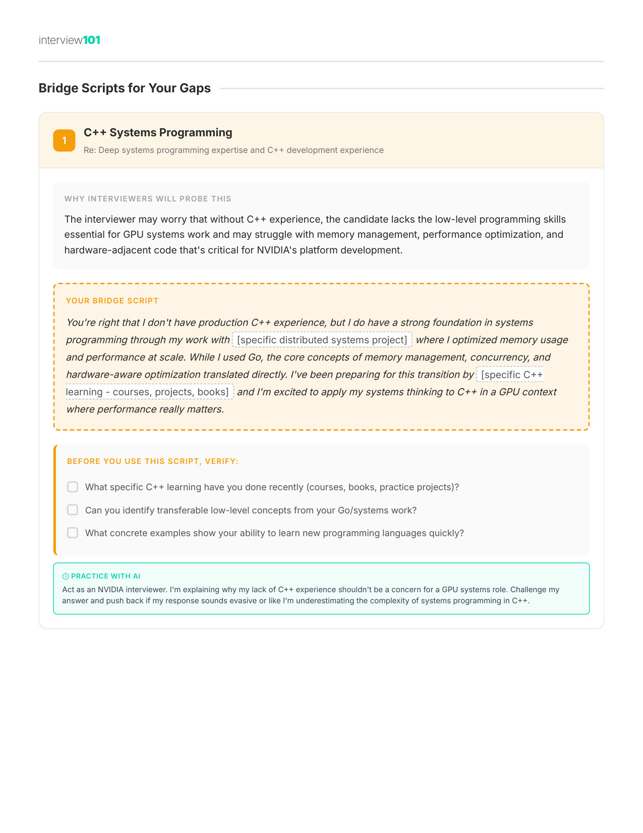 Your Gap Script — NVIDIA MLE interview report